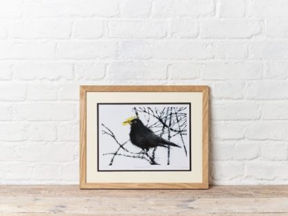 Sammie's Blackbird Painting and Wood Frame