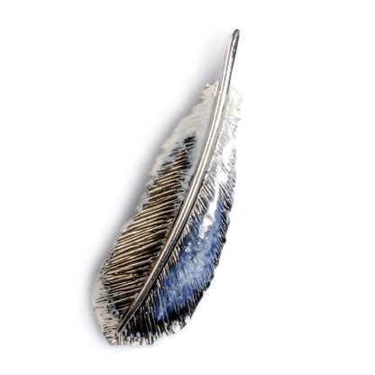 Silver Hand Painted Feather Necklace Mallard Duck