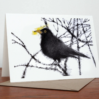 Sammie's Blackbird Greeting Card by Margaret Taylor