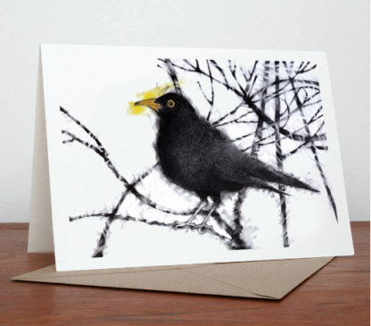 Sammie's Blackbird Greeting Card by Margaret Taylor