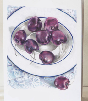 Cherries Greeting Card by Margaret Taylor