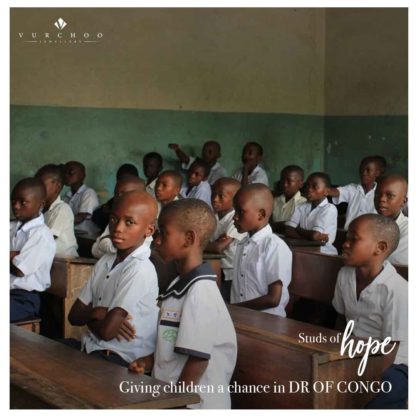 Golden Pillow Stud Earrings, Studs of Hope DR of Congo charity