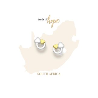 Circle of Life Gold and Silver Hearts Stud Earrings, Studs of Hope - South Africa