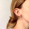 Silver Heart Chain Earrings, Studs of Hope Nigeria model