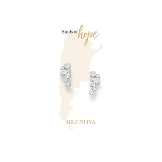 Silver Bubbles with Cubic Zirconia Stud Earrings, Studs of Hope - Argentina
