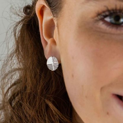 art moderne stud earrings, studs of hope - ecuador model