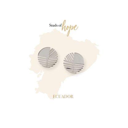 Art Moderne Stud Earrings, Studs of Hope - Ecuador by Vurchoo. Handmade with 925 silver. Each pair sold helps children in Ecuador.