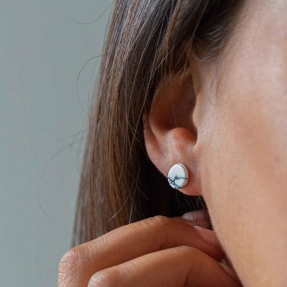 howlite strength stud earrings, studs of hope sri lanka model