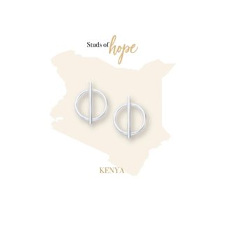Minimalist Cut Circle Stud Earrings, Studs of Hope - Kenya by Vurchoo. 100% recycled 925 silver. Each pair sold helps children in Kenya.