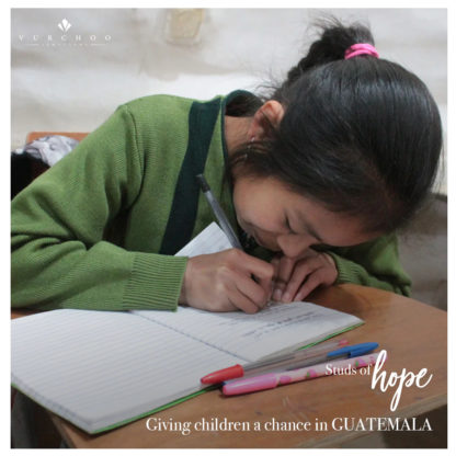 Studs of Hope - Guatemala. Beautiful Earrings by Vurchoo. Handmade using 100% recycled 925 silver. Each pair sold helps children in Guatemala.