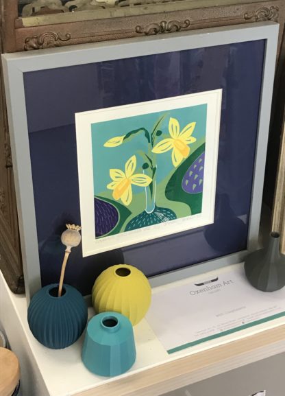 Daffodils Glass Bubble Vase by Susan Stevens-Jenkins