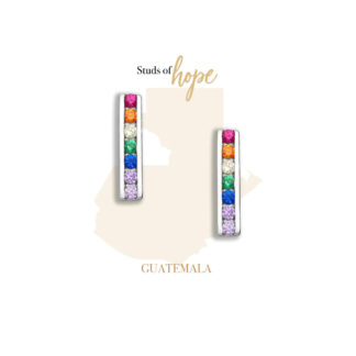 Cubic Rainbow Stud Earrings, Studs of Hope - Guatemala