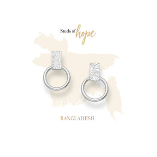 Studs of Hope - Bangladesh. Beautiful door knocker earrings by Vurchoo.Handmade using 100% recycled 925 silver. Each pair sold helps children in Bangladesh.