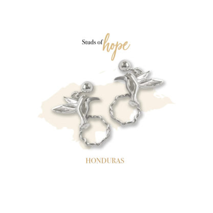 Hummingbird Earrings, Studs of Hope - Honduras. Beautiful Hummingbird Earrings by Vurchoo.Handmade using 100% recycled 925 silver. Each pair sold helps children in Honduras.