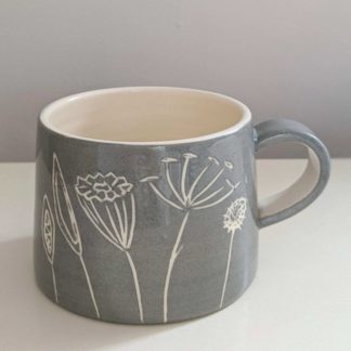 Grey Seed Head Mug by Nick and Gabi Ward Ceramics in Herefordshire